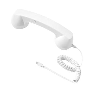 Imagem de KiBcsLic Telefone retrô 2026, receptor de telefone com redução de ruído, USB-C, estilo vintage, para videoconferências, Branco