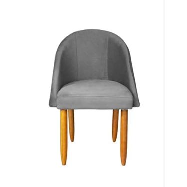 Imagem de Cadeira Veludo Bege – Poltrona Elegante para Sala de Estar Decoração Moderna Confortável e Luxuosa (grafite)