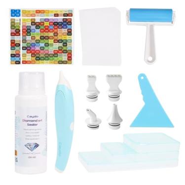 Imagem de Caydo 22 peças de ferramentas de pintura de arte de diamante e kits de acessórios com bandejas de pintura de arte de diamante, canetas de arte de diamante, selador e rolo para artesanato de broca DIY