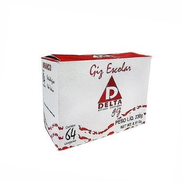 Imagem de Giz Escolar Comum Branco Caixa Com 64 Unidades