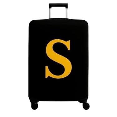 Imagem de Capa Para Mala Proteção Letra Inicial Do Nome Preto com Dourado - 3 Tamanhos 10, 23 e 32 KG (S, G - 74 X 46 CMS)