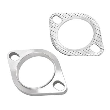 Imagem de SPYMINNPOO Kit de Conexão de Flange de Aço Inoxidável de 2,5 pol., Junta de Flange de Escape para Cabeçotes Catback de Tubo de Descida, Ajuste Universal para Silenciadores e Ressonadores