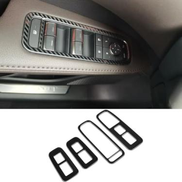 Imagem de Beautost Adequado para Lexus RX RX350 RX350h RX500h F Sport/TX TX350 TX500h TX550H+ 2023 2024 2025 2026 Interior Window Switch Console Panel Cover Trim (Fibra de Carbono Preto)