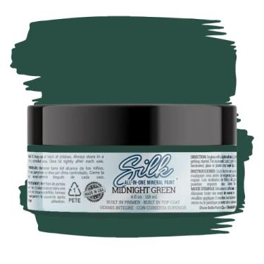 Imagem de Tinta mineral multifuncional | Dixie Belle Silk | Verde meia-noite (113 g) | Primer à base de água + acabamento à base de água azul profundo verde | Tinta durável para móveis | Acabamento baixo