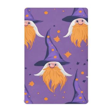 Imagem de Wassud Lençóis de berço respiráveis de Halloween Gnomos, capas de colchão de berço de 68 x 99 cm, lençol neutro para bebês e meninas (serve para berço padrão e pacote e brincadeira)