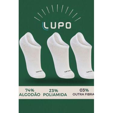 Imagem de Kit 3 Pares Meias Sapatilhas Lupo Invisíveis Au K3 Unissex, Branco, Br