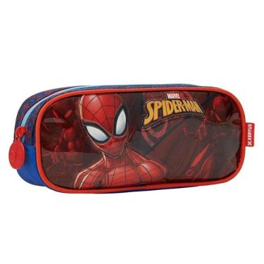 Imagem de Estojo Escolar Infantil Spider Man 13335 Azul - Xeryus