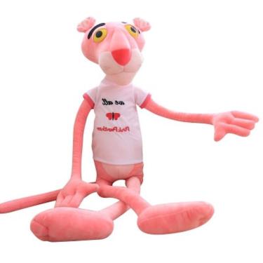 Imagem de Boneca de brinquedo de pelúcia rosa Leopard Panthers Naughty Panther 80cm