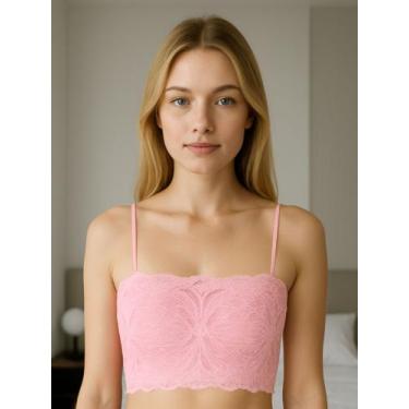 Imagem de Sutiã com Bojo de Renda Top Faixa - c2 MELISSA, Rose, P