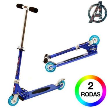 Imagem de Patinete Capitão América 2 Rodas Infantil Azul de Alumínio - DM Radica