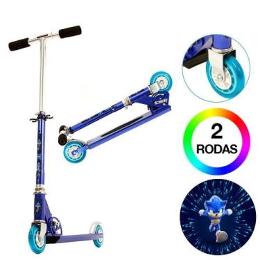 Imagem de Patinete Scooter Sonic Sega Infantil Azul de Alumínio - Toys 2U