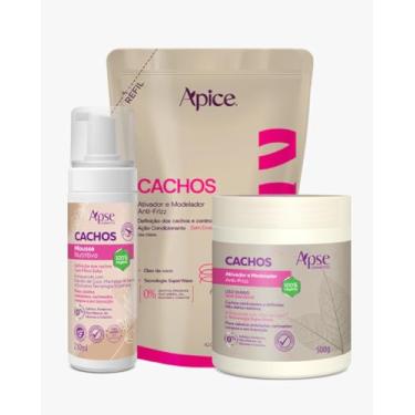 Imagem de Kit Mousse 210ml, Ativador e Refil Ativador 500ml Cachos Apice
