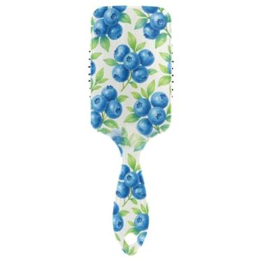 Imagem de Blueangle Escova de cabelo com padrão de mirtilo em aquarela – escova desembaraçadora elimina nós e quebras, escova de cabelo de viagem para crianças, adultos e todos os tipos de cabelo (552)