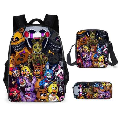 Imagem de Conjunto de mochilas escolares Five Nights Freddy Bear, 3 unidades unissex