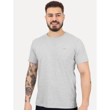 Imagem de Camiseta Colcci Masculina Slim Back To Basics Orange Logo Cinza Mescla-Masculino