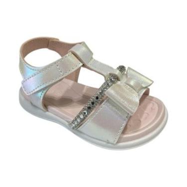 Imagem de Sandália Menina Mini Sua Cia Perolizada Branco 4103.41014-Feminino