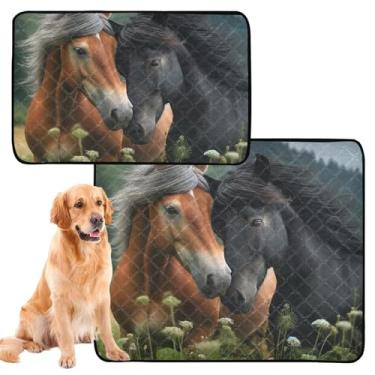 Imagem de Almofadas de xixi laváveis para animais de estimação, almofada reutilizável com estampa de animal de estimação, tapete absorvente de treinamento para penico, tapete impermeável para gaiola de cachorro