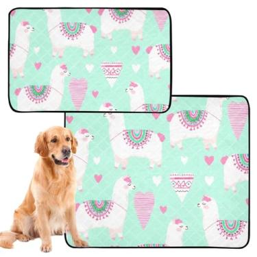 Imagem de TSENQUE Almofadas laváveis de xixi para cães, fofo, branco, verde camelo, reutilizável, tapete impermeável para gaiola de cachorro, tapete absorvente, pequeno x pacote com 3
