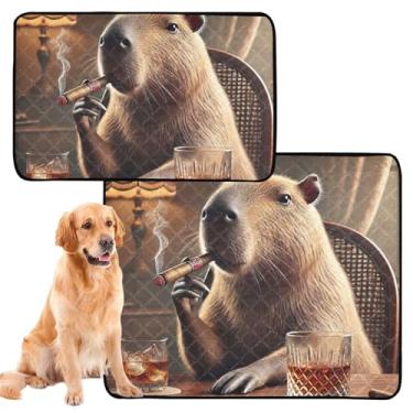 Imagem de TSENQUE Almofadas de xixi laváveis para cães, luxuosas, capivara, charuto, noite, pequenino, para animais de estimação, à prova d'água, tapetes fofos absorventes para cães, pacote com 3 unidades