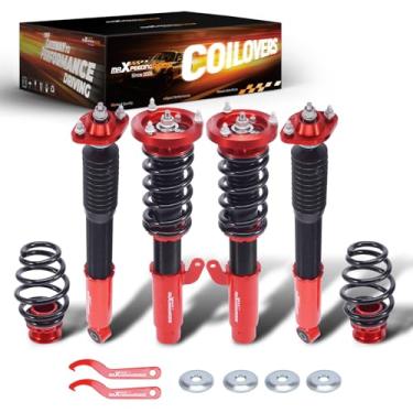 Imagem de maXpeedingrods Coilovers for BMW E46 1998-2007 318i, 330i, 325i, 328i, 318d, 320d, 320i, 325i ;330d, Height Adjustable Coilovers Suspension Kit, Preset Damping Lowering Kit Red