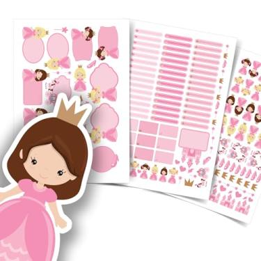 Imagem de Etiqueta Escolar Menina com TAG + Caneta (Princesa, Kit de Etiquetas)