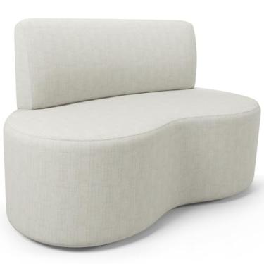 Imagem de Sofá 2 Lugares Orgânico Para Sala de Estar Living Larissa L02 Linho Cru - Lyam Decor