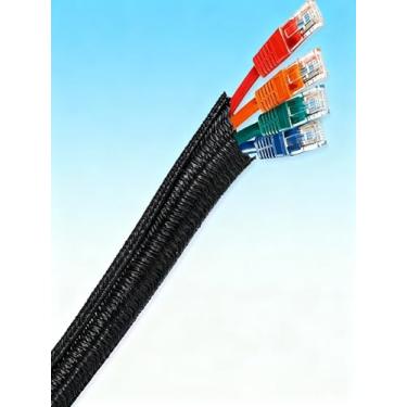 Imagem de Sistema de gerenciamento de fios de manga flexível de 12 mm para mesa embaixo de cabos, limpador de esconderijo para computador, TV e eletrônicos