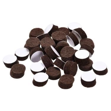 Imagem de Almofadas para móveis - Almofadas autoadesivas de feltro de 10 mm de diâmetro de 5 mm de espessura, protetores de chão de perna de cadeira, marrom, 75 peças