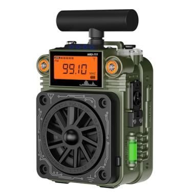 Imagem de Snsowed Player BT Portátil, Rádio Multifuncional Com Bandas FM/AM/SW/WB, Suporte para Reprodução de Cartão TF, Seis Modos de Equalização, Alarme SOS, Tipo T e Antena Telescópica (Exército Verde)