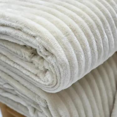 Imagem de Cobertor Manta Canelada Casal Luxo Alto Relevo - Aconchegante e Lavável em Máquina (PALHA)