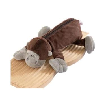 Imagem de Estojo De Lápis De Pelúcia Grande Com Desenho De Animais Para Crianças