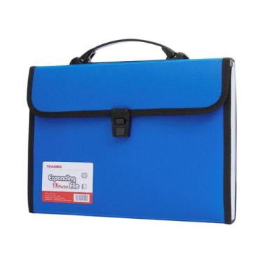 Imagem de Pasta Expansível Portátil A4 Com 13 Bolsos Organizador De Documentos P