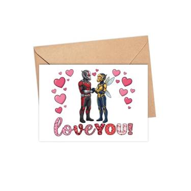 Imagem de ZhangDuy Cartão de amor de casal Mini Tech Hero & Winged Warrior - Cartão romântico de dia dos namorados - Presente com tema de coração fofo para namorada, namorado, esposa, marido - lembrança de