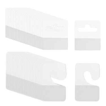 Imagem de PATIKIL Abas para pendurar 2,9 x 4,7/3,5 x 4,6 cm, 120 peças de etiquetas transparentes para pendurar abas autoadesivas para pendurar etiquetas de orifício para lojas de varejo, lojas, expositores