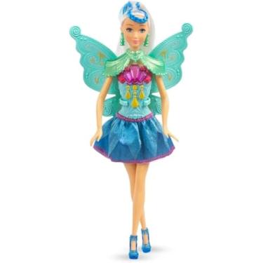 Imagem de Boneca Fada Encantada com Asas e Vestido Mágico | Boneca 30cm com Cabelos Longos e Acessórios | Brinquedo Criativo Conto de Fadas para Meninas | Cores Azul e Roxo | +3 Anos