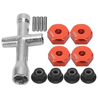 Imagem de Generic Conjunto de Adaptador Sextavado de Roda de Liga de Alumínio de 12 Mm Com Porca Antiderrapante para Carro RC 1/10, Leve e Durável, Inclui Chave Cruzada, Ideal para Entusiastas de RC (#1)