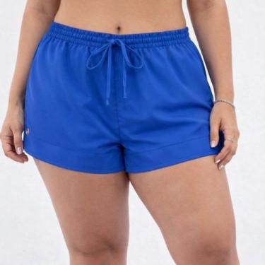 Imagem de Short Tactel Feminino Plus Size com Cós Elástico e Cordão TamanhoG1Cor