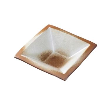 Imagem de Pires de plantas Bandeja quadrada de cerâmica imitando antiguidade para decoração mesa, ideal para arranjos florais