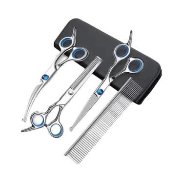 Imagem de Tesoura De Aparar Cães Em Aço Inoxidável Segura Para Animais De Estima