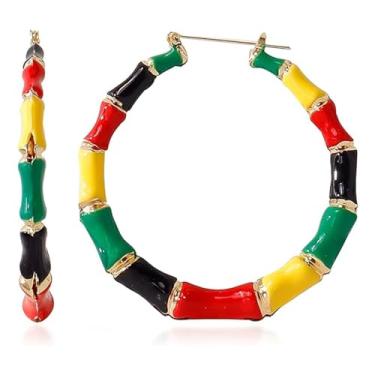 Imagem de 2 peças de brincos de bambu para mulheres anos 80 e 90 brincos de bambu transparente brincos de argola de bambu acrílico brincos de bambu brincos boêmios azuis verdes para festa presentes de praia