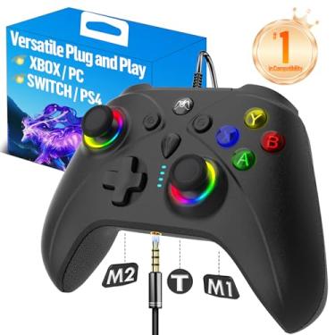 Imagem de UGAME Wired Game Controller for PC, No Drift Stick, Custom 2 Back Paddles Turbo Remote, RGB Light Black Gamepad