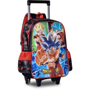 Imagem de Mochila Infantil com Rodinha Dragon BALL Super G + Estojo + Lancheira 