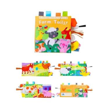 Imagem de Brinquedos Cognitivos Infantis Livro De Tecido Com Cauda De Animal Pop