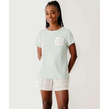 Imagem de Pijama Feminino Manga Curta Marisa-96010, Verde, P