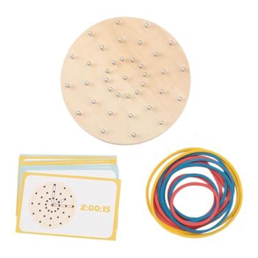 Imagem de menolana Geoplano de madeira, brinquedo educativo gráfico, jogo de tabuleiro com relógio para ensinar as horas, brinquedo para viagens, aniversário de meninos, Sem Modelo