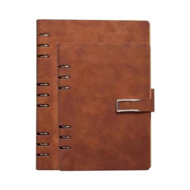 Imagem de Caderno De Couro Macio A5/B5 Com Clip Metálico Removível, 100 Folhas P