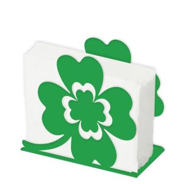 Imagem de SUPERDANT Porta-guardanapos de trevo de quatro folhas para mesas plantas verdes suportes de lenços para cozinha dispensador de serviço verde casa sala de jantar restaurante bar fazenda decoração do