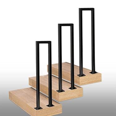 Imagem de DKXCOSQ Corrimão de escada de ferro forjado preto em forma de U moderno de 45 cm (1,5 pés) para degraus internos e externos, trilho de apoio para idosos e crianças com deficiência