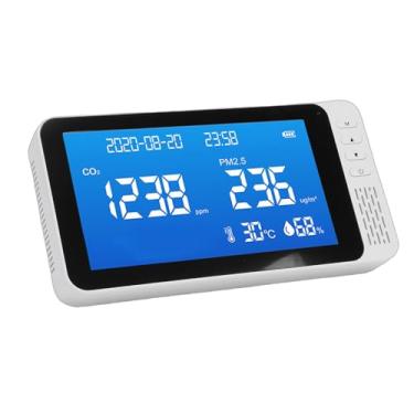 Imagem de Generic Monitor de Qualidade do Ar 6 Em 1, Detector de Umidade e Temperatura CO2 PM2.5 Com Exibição de Data Em Tempo Real e Alertas Audiovisuais, para Escola de Home Office