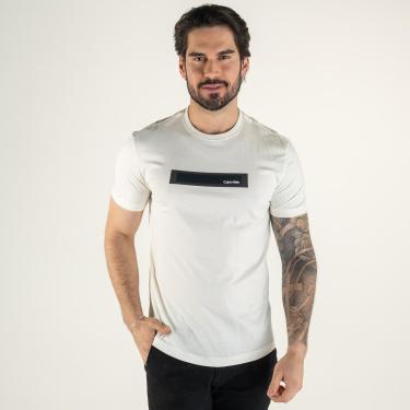 Imagem de Camiseta Calvin Klein Logo Stripe Branca-Masculino